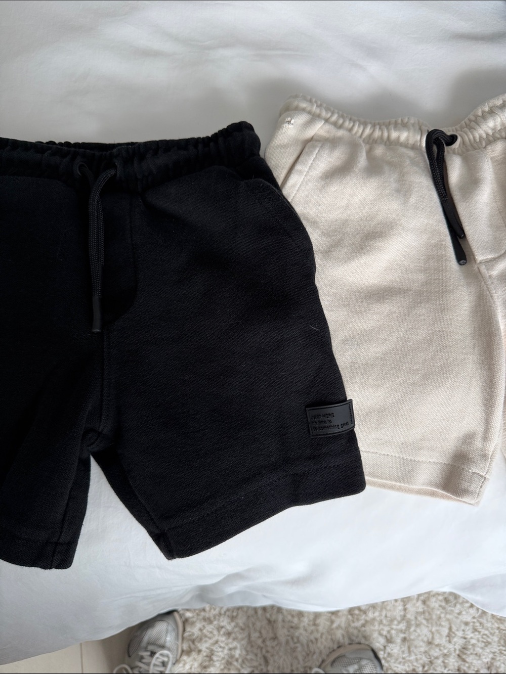 Zara Kids Drawstring Shorts - Black & Cream